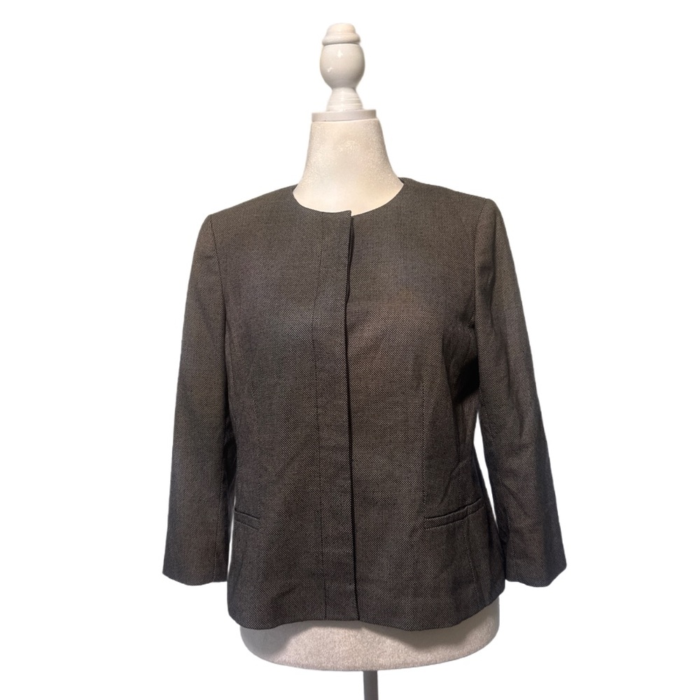 Ann Taylor Suiting Separates Women's Gray & Black Bird’s Eye Blazer